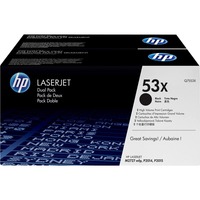 HP Cartouches de toner LaserJet noir 53X (Q7553XD) Noir, 2 pièces, Vente au détail