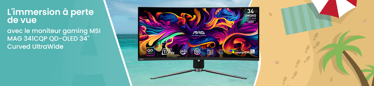 MSI MAG 341CQP QD-OLED 34" Moniteur UltraWide gaming incurvé